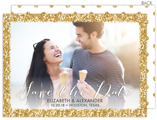 Golden Frame Save the Date Photo Cards